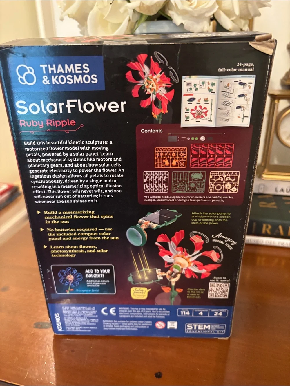 Thames & Kosmos SolarFlower Ruby Ripple - Pink Solar-Powered Spinner STEM Kids